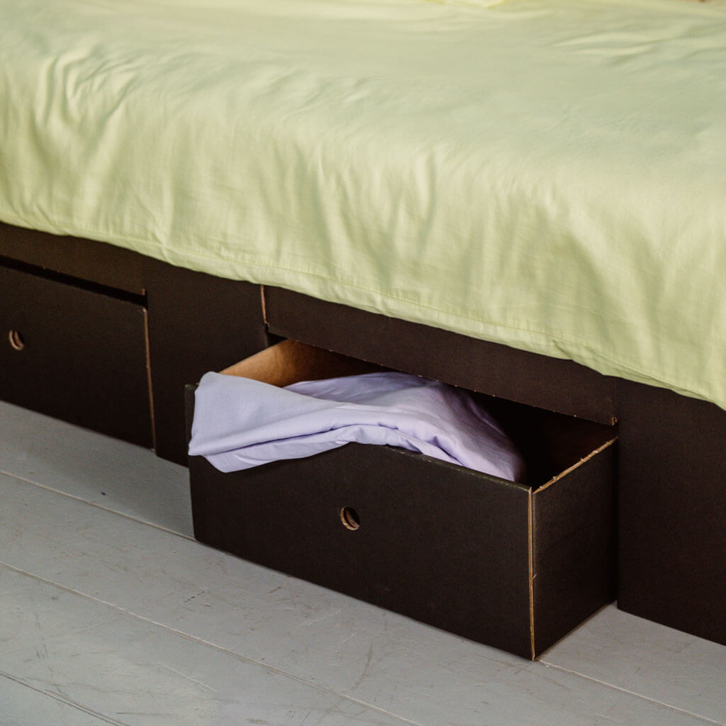 ROOM IN A BOX storage bed with drawers in black