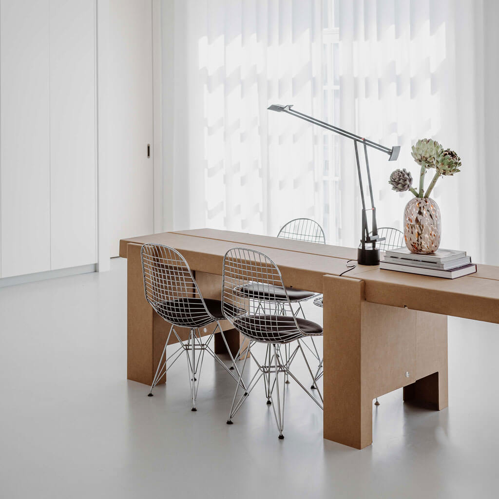 RIAB GRID table double in natural cardboard