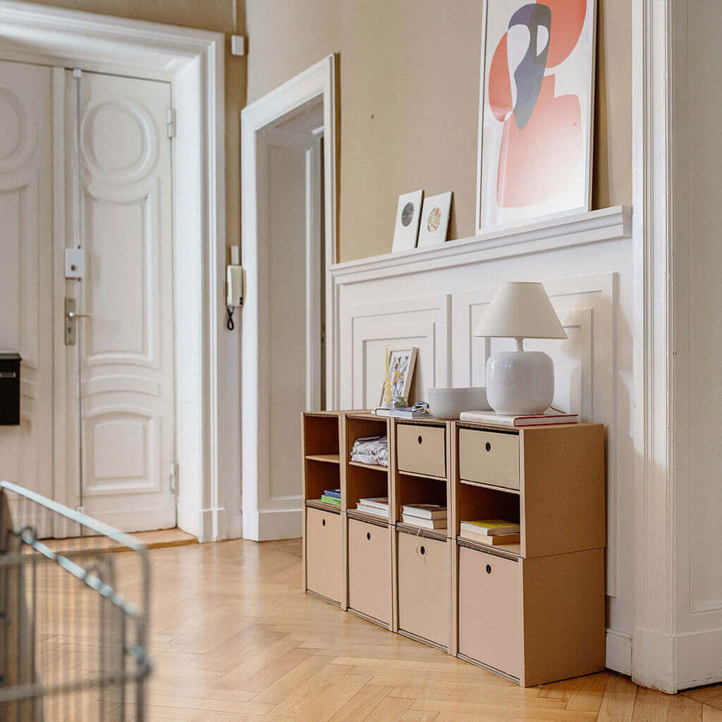 ROOM IN A BOX modular shelving system 2x4 with drawers in natural 