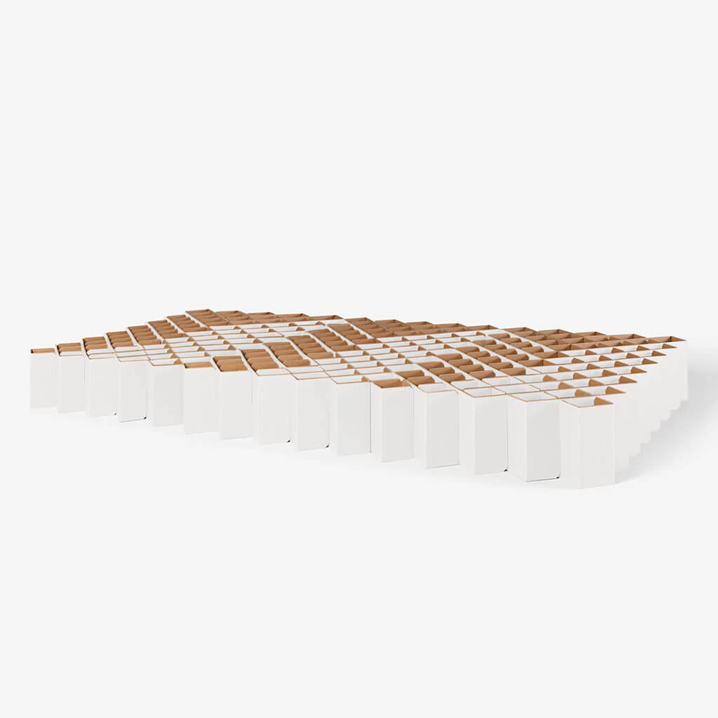 RIAB family bed made of corrugated cardboard white