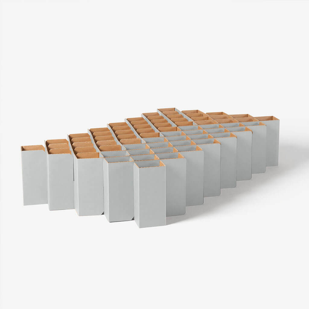 RIAB Bed 2.0 made of corrugated cardboard size S pebble grey