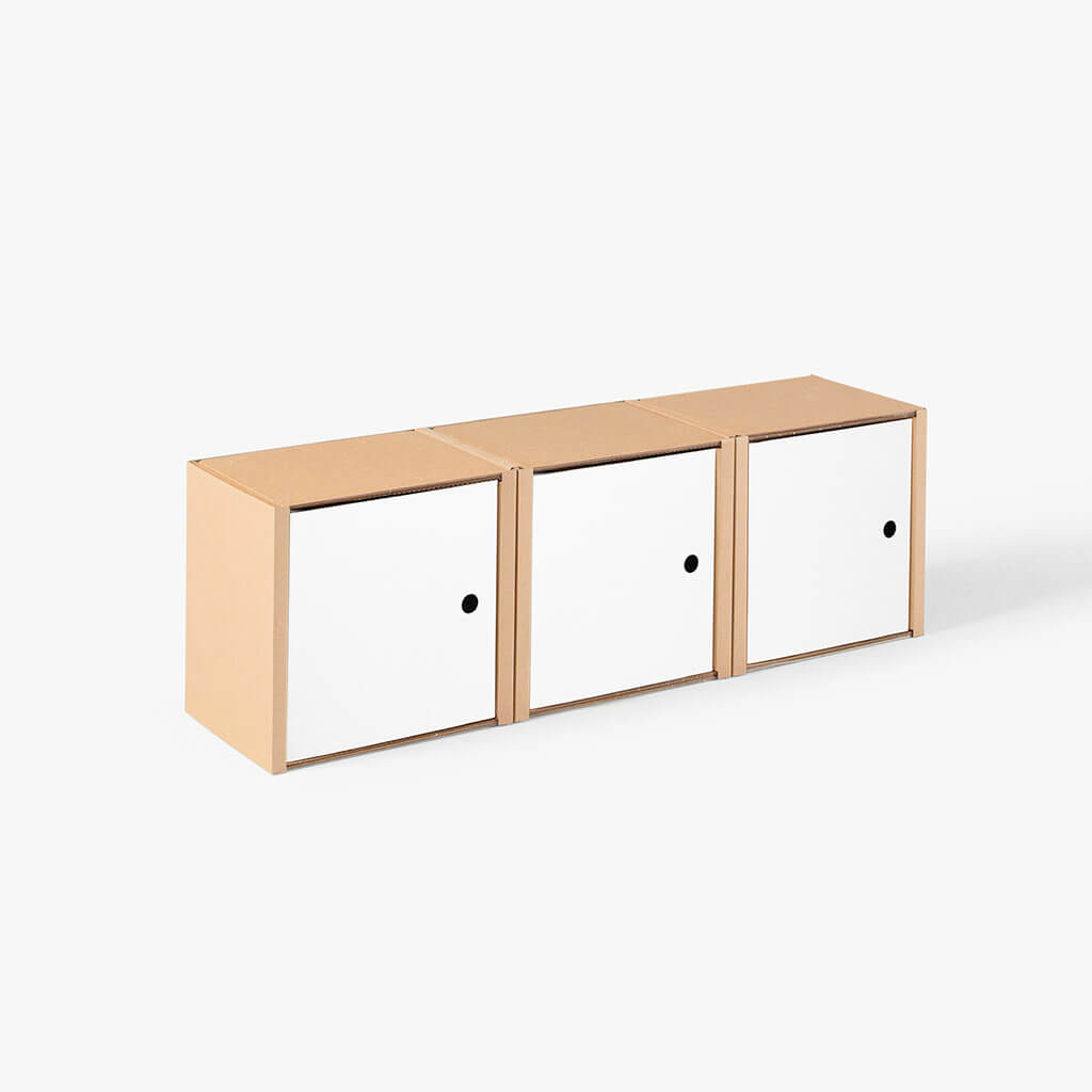 ROOM IN A BOX modular shelving system shelf 1x3 with white doors