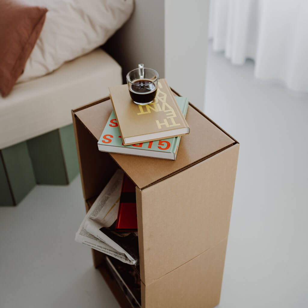 ROOM IN A BOX modular shelving system shelf 2x1 as nightstand