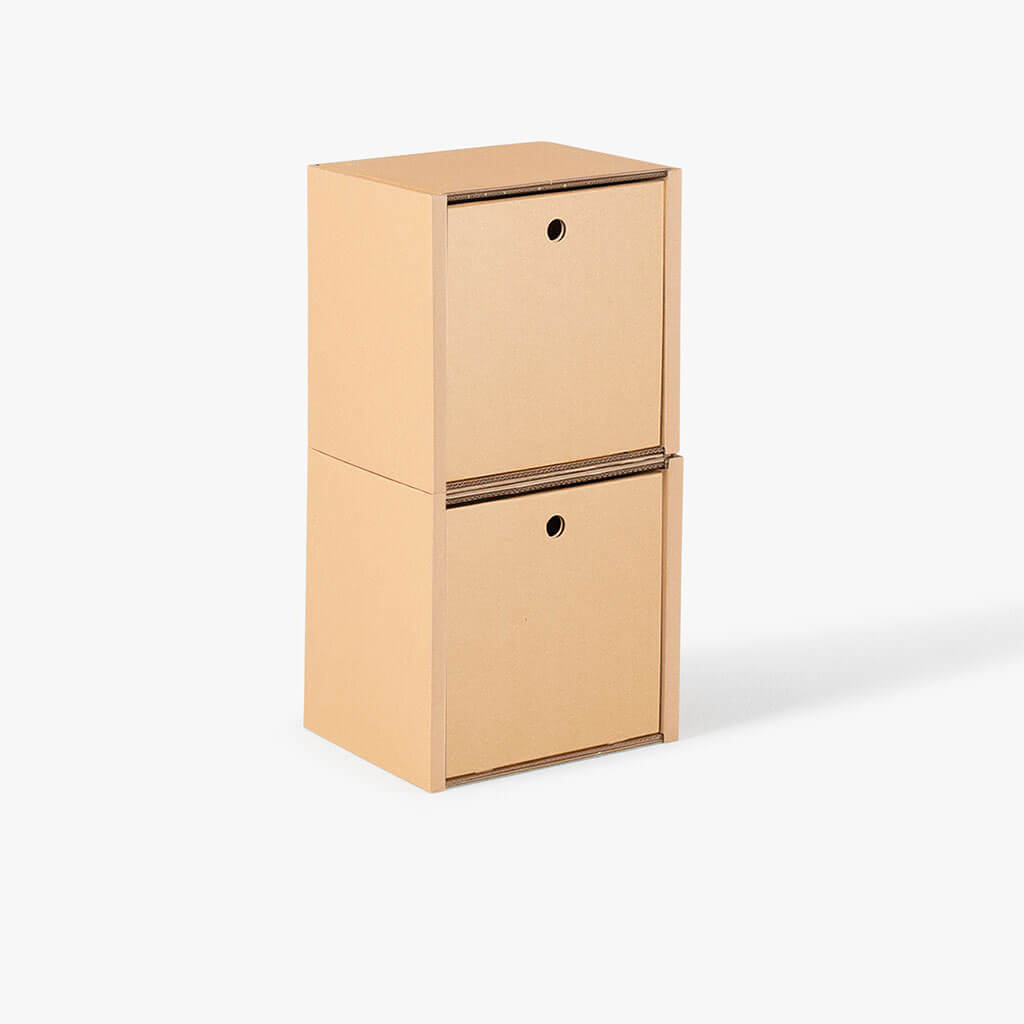 ROOM IN A BOX modular shelving system shelf 2x1 with 2 natural drawers