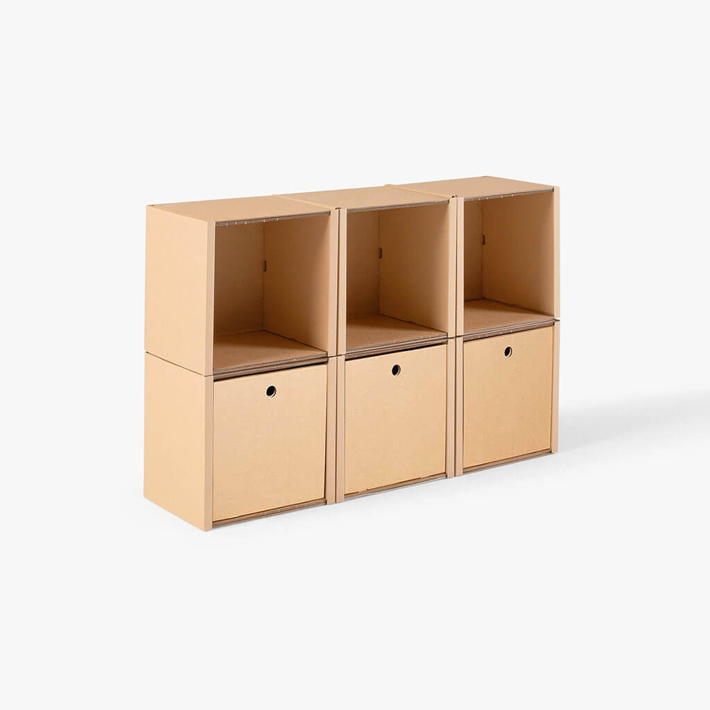 ROOM IN A BOX modular shelving system 2x3 with natural drawers