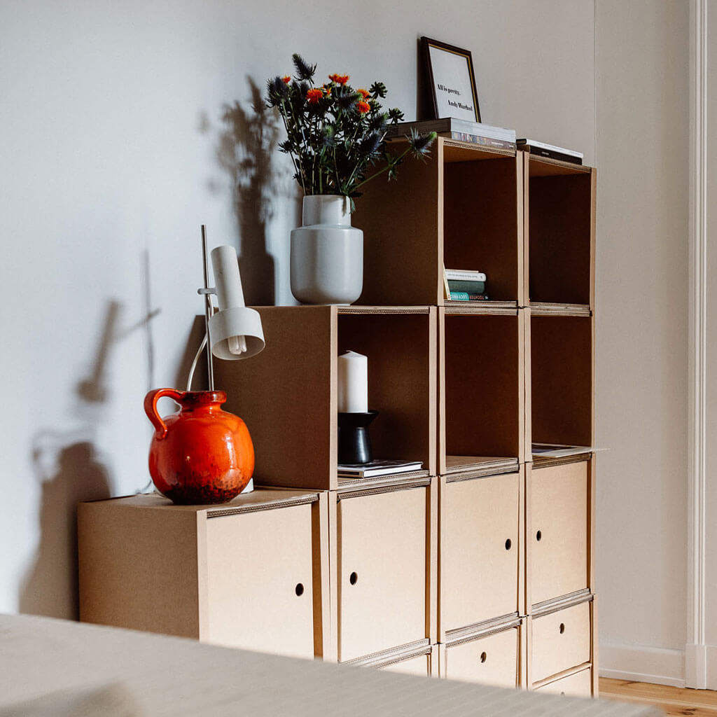 ROOM IN A BOX modular shelving system shelf door natural