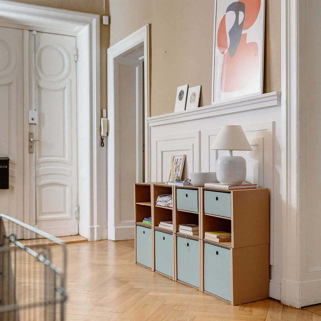 ROOM IN A BOX modular shelving system drawer sage in shelf 2x4