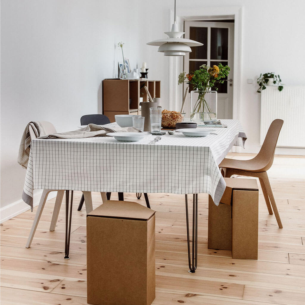 ROOM IN A BOX stool at dining table